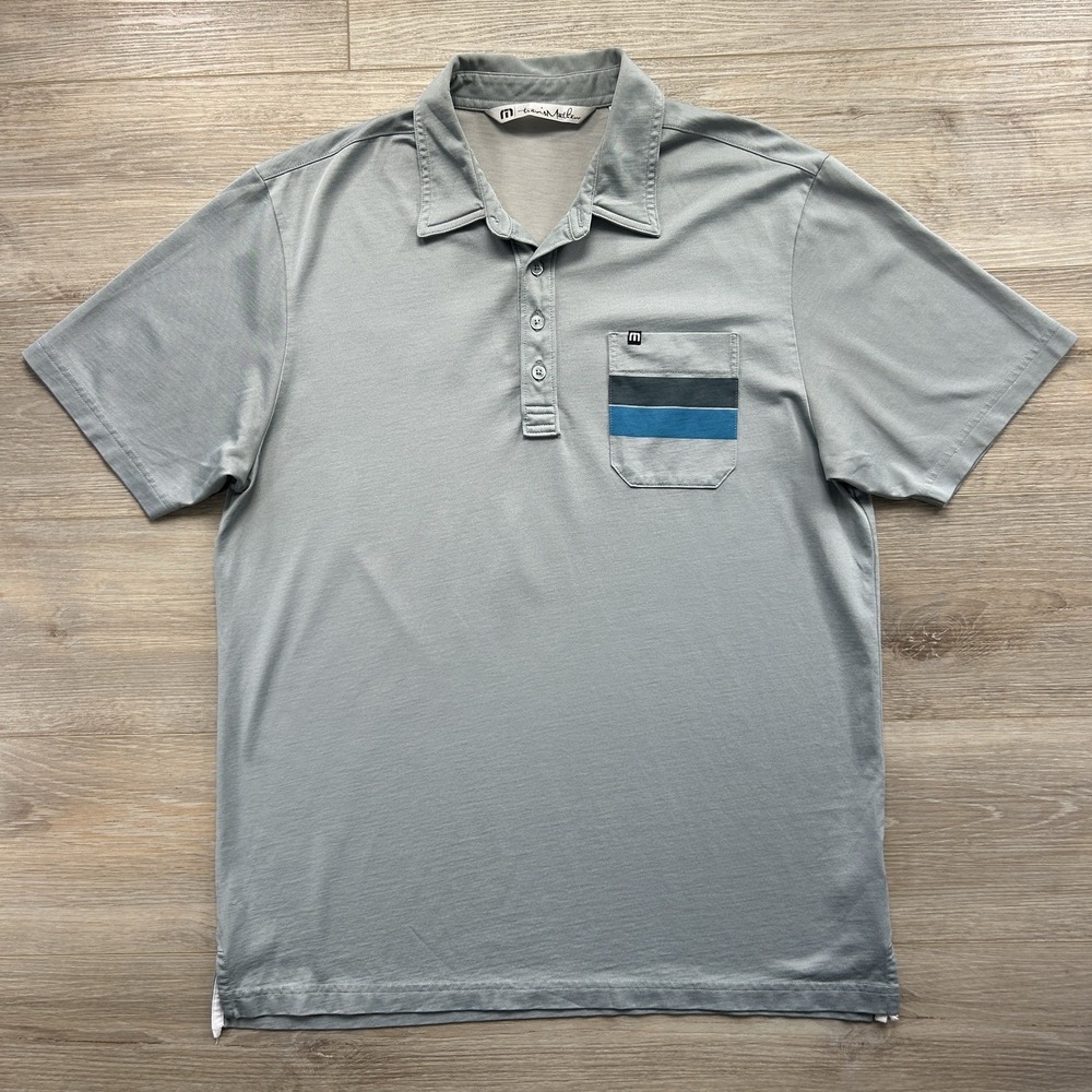 Travis Mathew Shirt Mens Large Short Sleeve PoloOutdoors Golf Lightweight Pocket